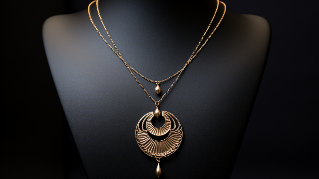 product photoshoot of a necklace