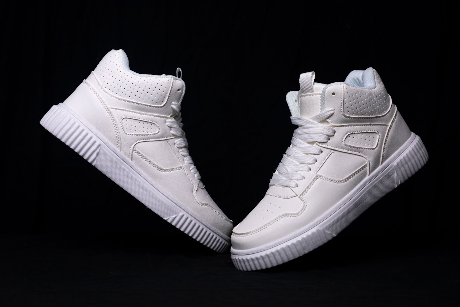 product photo of a pair of white sneakers