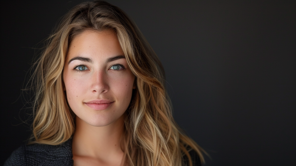 a headshot of a blonde woman